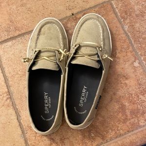 Sperrys top sider with memory foam- gold shimmer